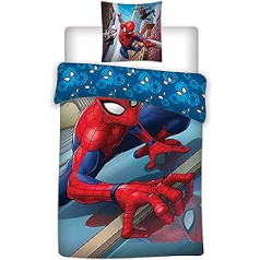 AYMAX Spiderman gultas veļas komplekts 80 x 80 cm + 135 x 200 cm 100% kokvilnas zils