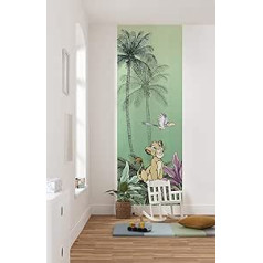 Komar Disney Jungle Simba Neaustas fototapetes, Izmērs: 100 x 280 cm (Platums x Augstums), Platums 50 cm, Tapetes, Sienas Attēls, Apdare, Sienu segums, Bērnu istaba, Guļamistaba, Zaļa