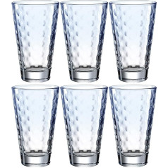 LEONARDO HOME Optic 025900 Dzeramo glāžu komplekts, 6 pudeles, 300 ml, gaiši zils stikls