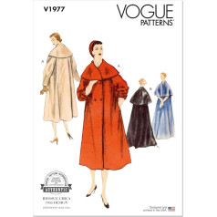 VOGUE PATTERNS V1977U5 Sieviešu mēteļi U5 (44-46-50)