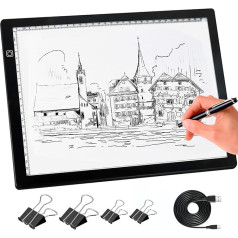 A4 Light Board Portable Magnetic Drawing Board Light Box for Drawing Pad Sketch Pad Light Tray for Tracing Sketching