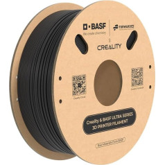 Creality & BASF Ultra PLA 1,75 mm 3D drukas pavediens 1 kg, maksimālais drukas ātrums līdz 600 mm/s, maksimālais sistēmas plūsmas ātrums līdz 30 mm³/s (melns)