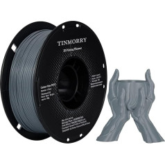 Anglies pluošto PETG gija 1,75 mm, TINMORRY PETG-CF 3D spausdinimo medžiaga, suderinama su Bambu FDM 3D spausdintuvu, 1 kg, 1 ritė, marmurinė pilka