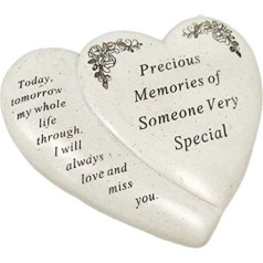 David Fischhoff Someone Special Someone Special Double Heart Flower Grave Ornament Verse Plaque, ūdensizturīga un izturīga pret laikapstākļiem, izmantošanai telpās un ārpus telpām, 18 x 15 cm