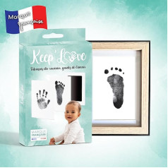 Keep'Love - Baby Footprint Frame Baby Footprint Hands Souvenir Gift New Baby Room Decoration Wooden Black Frame FSC