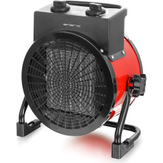 EMERIO - 3000 W jaudas ventilatora sildītājs - keramiskais sildītājs - turboelektriskais sildītājs ar aizsardzību pret pārkaršanu - jaudīgs - 2 siltuma iestatījumi - paredzēts būvlaukumam, darbnīcai, darbnīcai, garāžai, dzīvoklim, garā