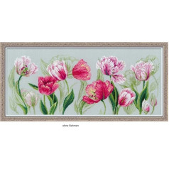 RIOLIS Pavasara tulpes izšūšanas komplekts krustdūrienam, Baumwolle, daudzkrāsains, 70 x 30 x 0,1 cm