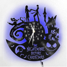 inthetime Jack un Sally Skellington LED pulksteņi 12 collu The Nightmare Before Christmas 7 krāsas Retro sienas pulkstenis bērniem roku darbs dekorēšana melns