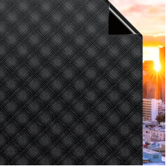 Qualsen Blackout Film Window Film Opaque Black Window Privacy Film Privacy Film Self-Adhesive Dark Opaque Film Blackout Film Anti-UV 90 x 300 cm