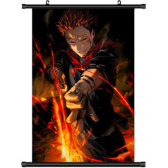 KARMA-X Liels 60 x 90 cm Jujutsu Kaisen Kakemono Scroll Picture Anime Manga Auduma plakāts Sienas plakāts Sienas dekorēšana Dāvana