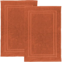 Kokvilnas vannas paklājiņi Viesnīcas stila kokvilnas lente 800 gsm frotē dušas paklājs Mīksts un absorbējošs grīdas dvieļu komplekts (oranžs) 2 Pack