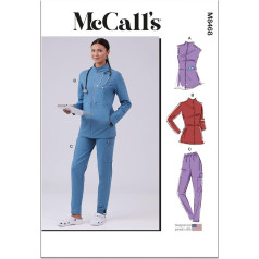 McCall's M8468BB Sieviešu žakete, veste un bikses ar rāvējslēdzēju priekšpusē, dizaina kods M8468, papīrs, daudzkrāsains, izmēri L-XL-XXL