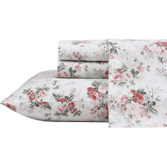 Laura Ashley - Pilna gultasveļa, kokvilnas Percale gultasveļas komplekts, kraukšķīgs un foršs mājas dekors (Ashfield Pink, Full)