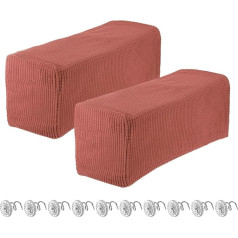 2 x Stretch Armrest Covers krēsliem Dīvāns Dīvāns Dīvāna roku balstu pārvalki ar Swivel Pin mēbeļu aizsargs Slipcovers dīvānam Krēsls Recliner Red