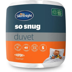 Silentnight So Snug 534208GE Vienvietīga sega 15 Tog Ziemas silta, mājīga, bieza, hipoalerģiska un mazgājama veļasmašīnā Vienvietīga gulta balta 534208GE