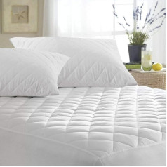 MAS International Ltd Luxury Quilted Microfibre Mattress Protector 30cm Deep Edge Soft for Extra Comfort Low Noise Hotel Quality Anti Allergy & Breathable Double Size