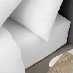 Catherine Lansfield Brushed Cotton Fitted Sheet, Flat Sheet & Pillowcases, balta, pāri