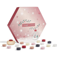 Yankee Candle dāvanu komplekts | 18 aromātiskās tējas sveces un 1 tējas gaismas turētājs svētku dāvanu kastītē | Snow Globe Wonderland Collection | 1716521E