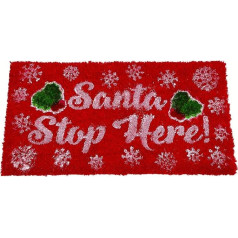 Toyland® Christmas Red Santa Stop Here Coconut Doormat 66 cm x 35 cm (26 x 14 collas)