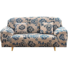 WDong High Stretch Sofa Cover 2 Seater Super Soft Couch Covers Polyester Spandex Printed Furniture Protector Sofa Slipcovers with 1 Pillow Case (2 Seater, Provence)