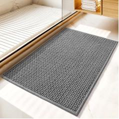 Bylphy Vannas paklājs neslīdošs šenila vannas istabas paklājs 50 x 80 cm Super absorbējošs vannas paklājs neslīdošs mazgājams vannas paklājs vannas istabai (pelēks, 50 x 80 cm)