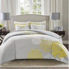 Comfort Spaces Enya Comforter Set Modern Floral Design All Season Down Alternative Atbilstoši spilvendrānu pārklāji Gultas svārki Dekoratīvie spilveni King (104 