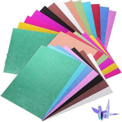 EXCEART Glitter Card papīrs, 26 lapas Glitter Card, A4 formāta divpusējs kartona papīrs ar mirdzumiem DIY un mākslas projektiem, karšu izgatavošanai, scrapbookingam