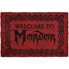 Gredzenu pavēlnieks Elvenwood Welcome to Mordor Durvju paklājs 60 x 40 x 1,5 cm Kokosrieksts Neslīdošs sarkans