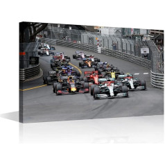 TISHIRON F1 sacīkšu auto F1 Racing Car Canvas Art Wall Decor New Formula 1 Sports Car Wall Art Paitings Rustic Home Decor for Living Room Bedroom Office Poster Prints Framed Ready to Hang -