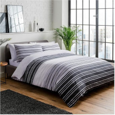 Sleepdown Textured Stripe Black/White, Baumwolle, Grau, King Size