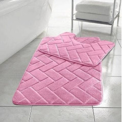 Rainbow Style Blush Pink Memory Foam Bath Mat Neslīdošs pjedestāla paklājs un vannas paklājs