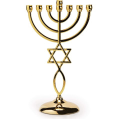 Ananadashop Zelta zvaigzne Dāvida sveču turētājs Deco Judaica 7 zari Izraēlas Menora Hanukkah...