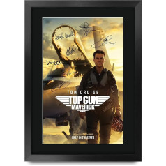 HWC Trading FR A3 Top Gun 2 Maverick Tom Cruise Gifts Printed Plakāts ar autogrāfu Foto ar autogrāfu - A3 ierāmēts filmas piemiņaslietu faniem