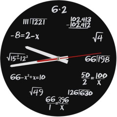 Fdit Math Wall Clock Matemātiskās formulas Funny Clock Black Math Equations Wall Clock Dekoratīvie piekaramie matemātikas sienas pulksteņi skolai, mājas birojam Vairākkārt lietojams iepakojums