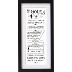 Arora The Ultimate Gift for Man Printed Poster - Black Wooden Frame Wall Art - Golf Addict, Multi-Colour, One Size