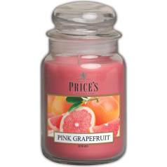 Price's Large Pink Grapefruit Jar Candle, salds, garšīgs, augstākās kvalitātes aromāts, ilgnoturīgs aromāts, deg līdz 150 stundām.