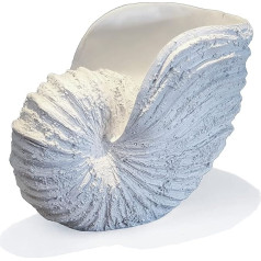 Huey House Nautilus Seashell Sculpture Replica Beach Theme Ocean Decor for Home Rustic White Resin 10.4 x 6 x 8 Inch Handmade Seashell Shelves Decor in