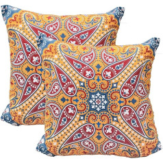 Totally Turkish Galata Square Cushion Covers 2 x 43 x 43cm Chenille Velvet Effect Soft Lined Mašīnā mazgājams