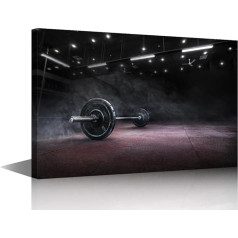 Fitnesa vingrošanas zāle Barbell Canvas Prints Workout Gym Wall Art Paintings Fitnesa plakāts Stretched Sports Pictures for Living Room Home Decor Framed