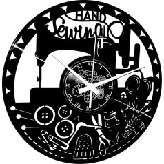 Instant Karma pulksteņi Sienas pulkstenis ar mašīnu šūšanai Šūšanas mašīnu mīļotājiem Motif Art Clock Šūšanas komplekts