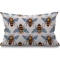 BGBDEIA Bee Pillow Case Dekoratīvs spilvens lieta medus bišu spilvens lieta kokvilnas lina mājas dzīvojamā istaba Dekoratīvs Throw spilvens lieta 30x50cm taisnstūra viduklis 30x50cm