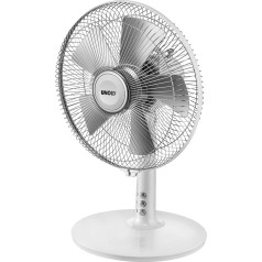 Unold Silverline White 86810 galda ventilators, 2-pakāpju ātruma regulēšana ar pogas pieskārienu, oscilācija, 25 W, II aizsardzības klase