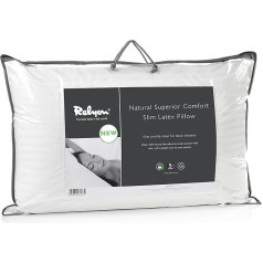 Relyon Superior Comfort 100% dabiskā lateksa spilvens, 100% kokvilna, noņemams pārvalks (plāns), balts