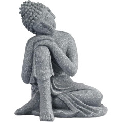 Amosfun Buddha Statues Figurine Miniature Sandstone Buddha Sculpture Home Meditation Yoga Zen Gift Hindu, East Asian Table Decoration Grey B