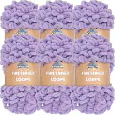 JubileeYarn Fun Jumbo Polyester Finger Loop dzija Violeta - 100 g bumbiņā - 6 šķeterējumi