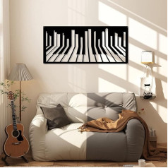 Songjum Mūzikas metāla sienas skulptūra Piano Metal Wall Art Musi apdare interjera dekorēšanai Mājas apdare Biroja dzīvojamās istabas rotājumi Sienas piekaramie dāvana mūzikas mīļotājiem (melna)