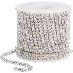 ULTNICE Rhinestone Robežu lente juvelierizstrādājumu šūšanai Amatniecība DIY Kāzu apdare (4,0 mm) 10 m