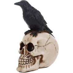 VOANZO Overhead Crow Skull Resin Craft for Halloween Bar Home Table Decoration, Collection Decoration, Photo Props, Black and White