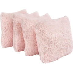 Sienna 4 Pack Pink Fluffy Shaggy spilvenu pārvalki spilvenu ieliktņiem Dekoratīvie dzīvojamās istabas dīvāna spilvenu pārvalki Luxury Fluffy 55x55cm