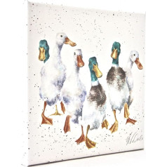 Wrendale Designs Duck Print on White Square Canvas 20 cm Quacker